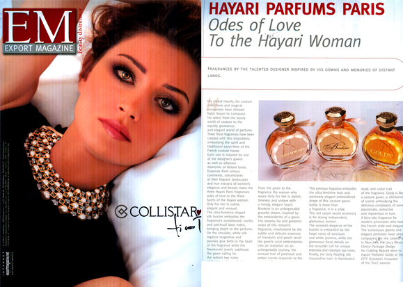 Fragrances by the talented designer inspired by his gowns and memories of distant lands : Odes of Love To the Hayari Woman